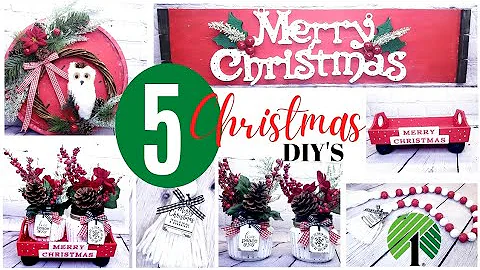 5 NEW HIGH END CHRISTMAS DIYS~ DOLLAR TREE DIYS~FARMHOUSE DECOR ~CHRISTMAS COUNTRY CHARM