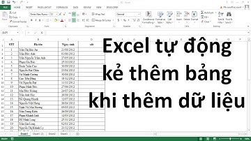 Hướng dẫn cài đặt Excel tự động kẻ thêm bảng khi bạn thêm hàng hay cột dữ liệu mới.