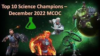 My Top 10 Science Champions - December 2022
