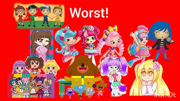 My Best To worst Characters List V2 For @BonkersbutBrilliantChannel AND @erick2k21