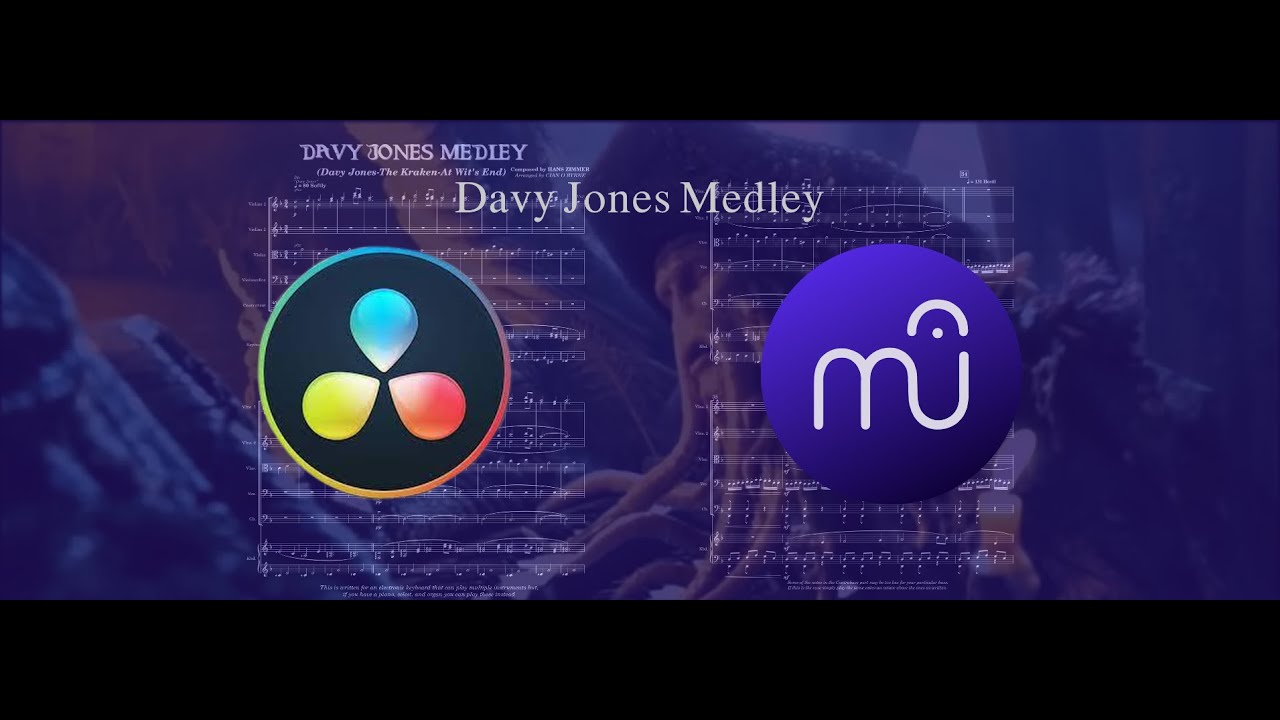 Davy Jones Medley Pirates of the Caribbean String Orchestra Videoscore (Musescore 4 DaVinci Studio)