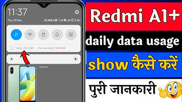 Redmi A1 plus daily data usage show setting | Redmi A1 me data usage show kaise kare