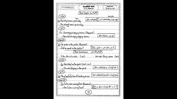 شرح الماضي البسيط و الماضي المستمر بشكل بسيط لجميع المراحل 