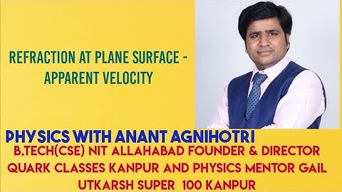 REFRACTION AT PLANE SURFACE PART 11||PHYSICS||IITJEE/NEET/CLASS 12 BY ANANT AGNIHOTRI||QUARK CLASSES
