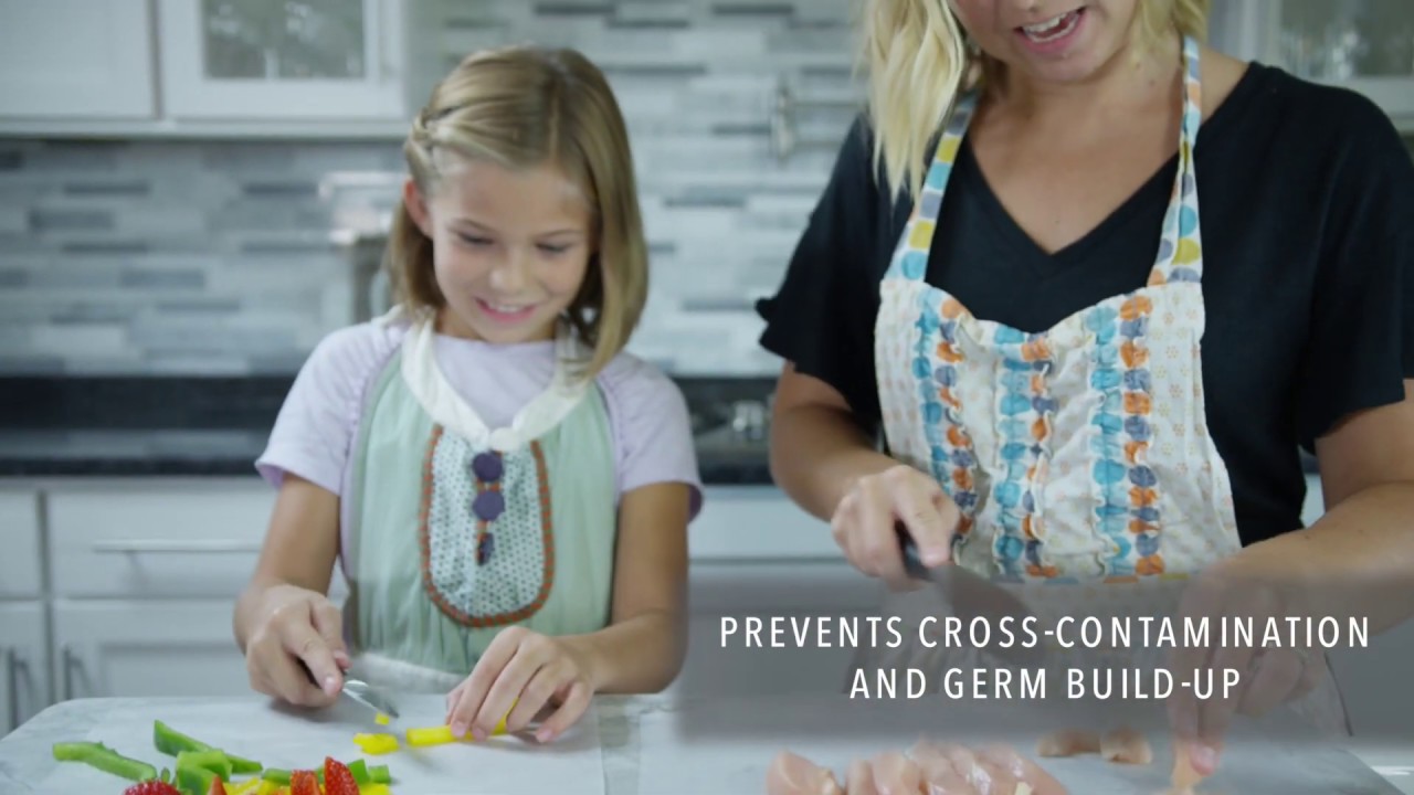 See the revolutionary E-Z Board Disposable Cutting Board in action