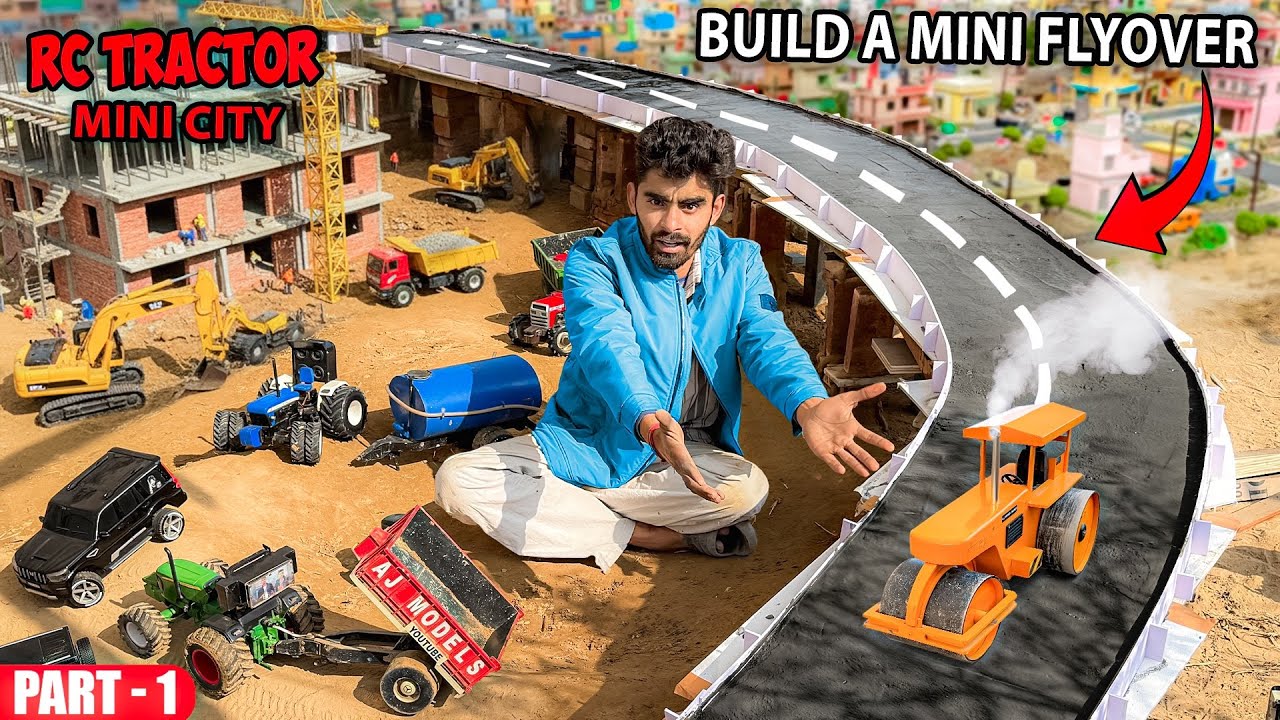 Making A Mini Long Bridge Using Bricks 🧱 with Rc Tractor 🔥 @Aakash946 