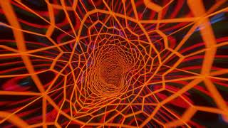 Orange Abstract Torus Tunnel Flyby