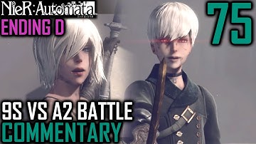 Nier Automata Walkthrough Part 75 - 9S Vs A2 Boss Battle - Alternate Ending D