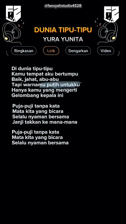YURA YUNITA - DUNIA TIPU-TIPU LIRIK/Lyrics || #shorts #yurayunita #liriklagu