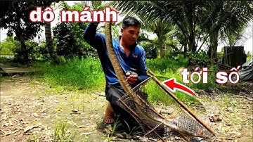 Bất ngờ hốt được rắn khủng khi đang thăm lờ cá