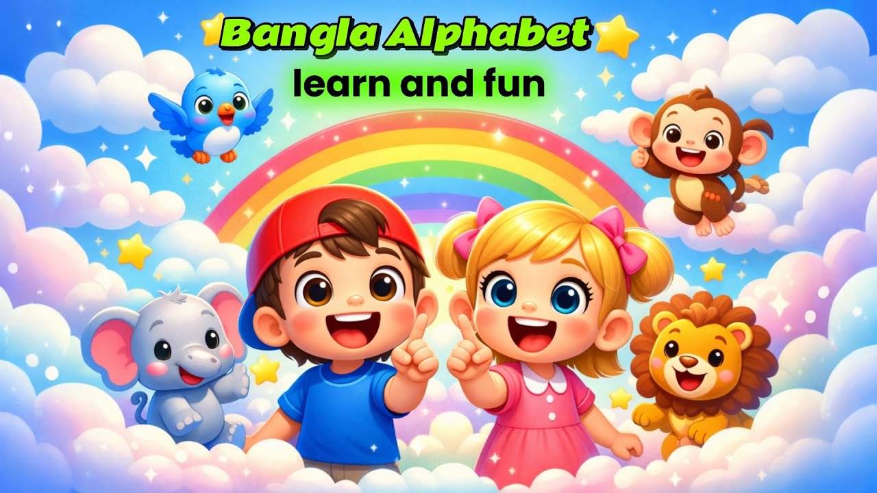 Learn বাংলা বর্ণমালা শেখা / Bengali Alphabet 😊 Fun Kids Rhymes Song 