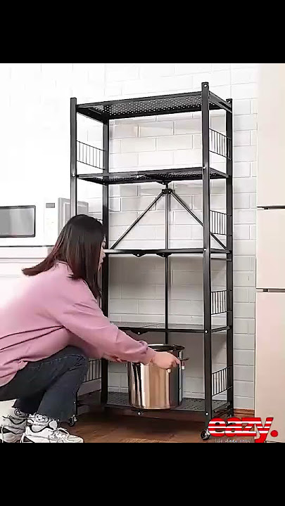 Joybos® Heavy Duty Foldable Metal Organizer Shelves with Wheels