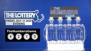 Evening Numbers Game Drawing: Friday, July 31, 2020