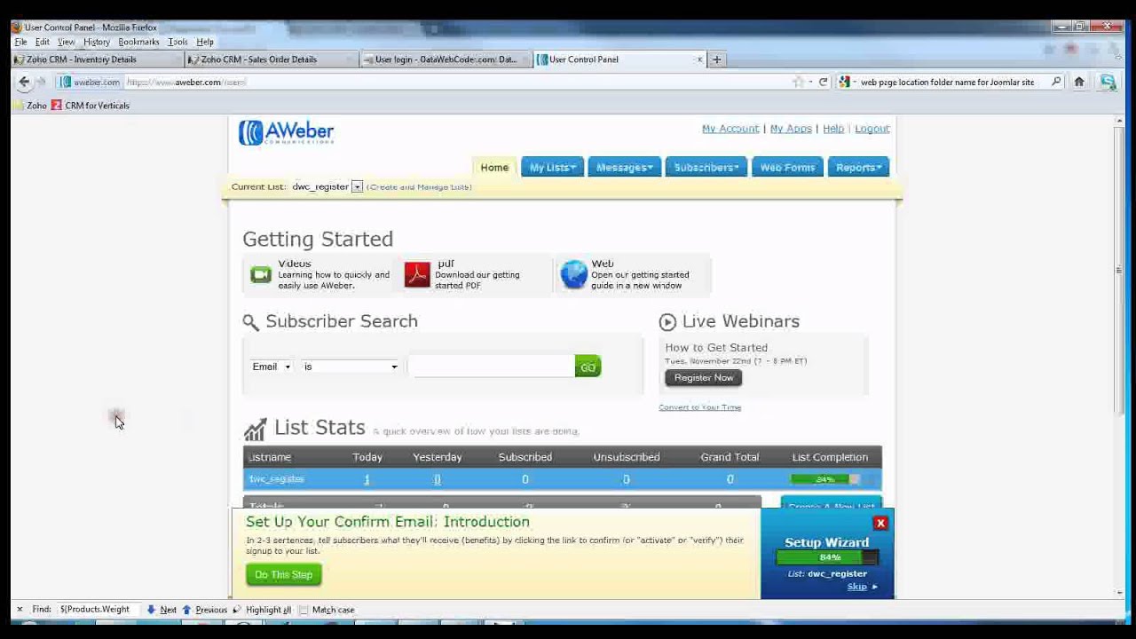 Submit single web form data to both zoho crm and aweber same time