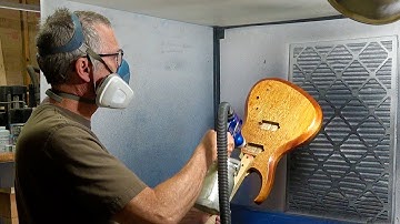 Making A Six String Multi Scale Guitar: Spraying Crystalac Brite Tone Instrument Finish