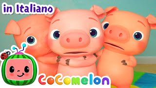 Tre piccoli porcellini | CoComelon Italiano - Canzoni per Bambini