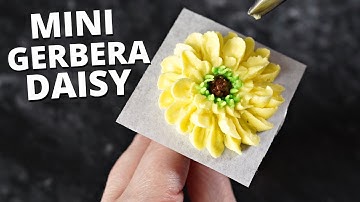 How to pipe buttercream mini gerbera daisy  [ Cake Decorating For Beginners ]
