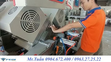 Máy làm cửa nhôm fedi//Máy cắt nhôm 2 đầu 08s mô tơ vuông điện 220V giá rẻ//0904672400//0963272522