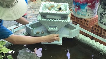 Make a waterfall /Albino Oscar Aquarium 😍Làm thác nước /Cá Tai Tượng phi châu trắng