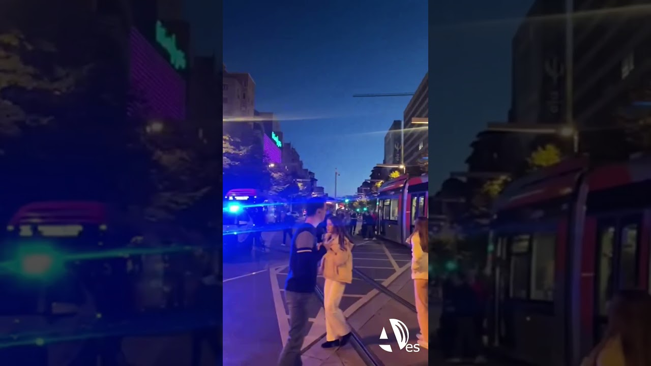 Accidente en plaza España en el que se han visto involucrados un patinete y el tranvía de Zaragoza