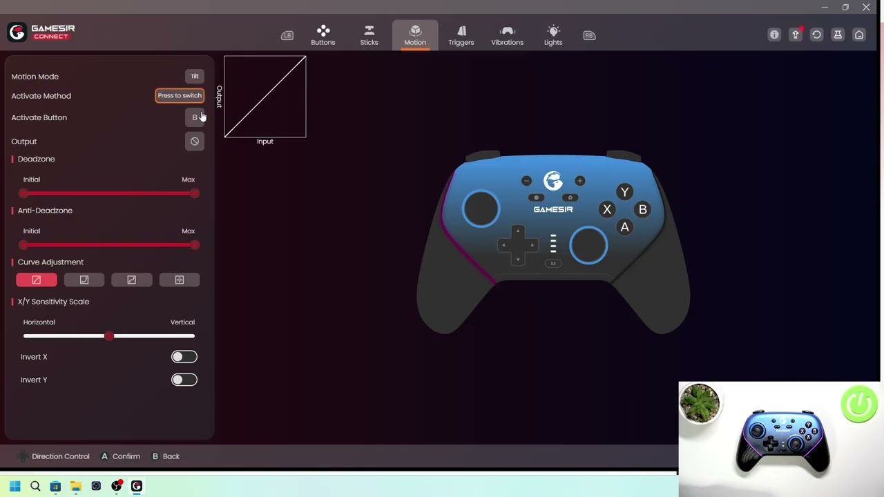 GameSir Super Nova T4N — как изменить способ активации управления движением