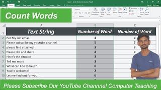 Count number of words in a sentence in Excel  Word count in excel cell text string