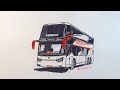 menggambar bus SR3 Double dacker