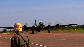 B-17 Sally B Returns Home: Golden Hour Landing at Duxford after Highclere Display
