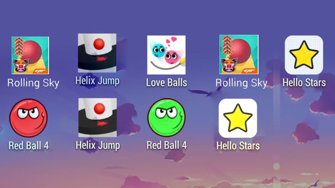 Red ball 4, Helix jump, Rolling sky 