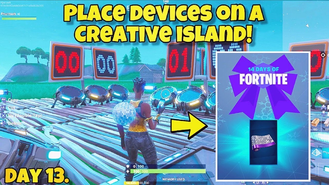 14 Days of Fortnite - DAY 13 "Place Devices on a Creative Island" (DISCO WRAP REWARD) Fortnite BR