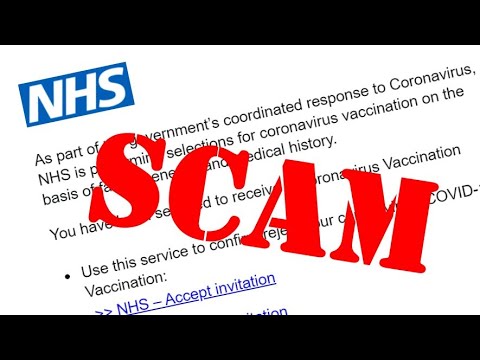Fake NHS Vaccination SCAM Email