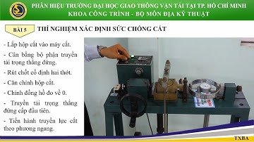 Thí nghiệm Cơ học đất trong phòng. Bài số 5. Thí nghiệm cắt phẳng.
