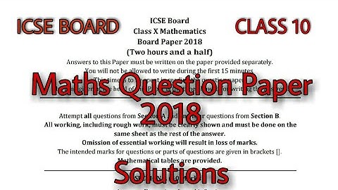 ICSE Maths Question Paper and Solutions class 10 2018 | ICSE BOARD | #icse #board #QuestionPaper