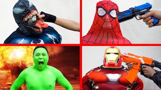PRO 2 SPIDERMAN TEAM VS PACMAN TRANSFORMATIONS IN REAL LIFE