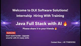 🔥 Join Now & Upgrade Your Skills with AI Technology  | Internship Chennai | #DLK Software Solutions