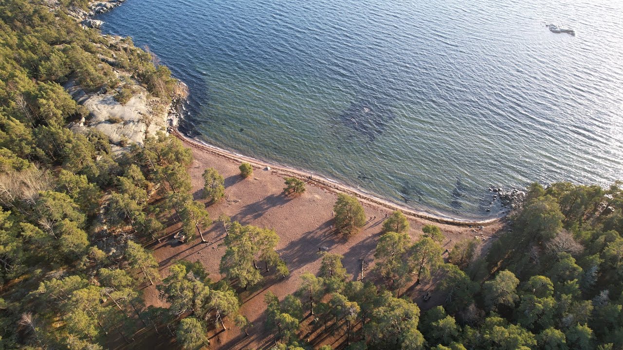 Björnö Naturreservat - Torpesand strandbad with drone