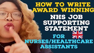 HOW TO WRITE SUPPORTING STATEMENT FOR NHS JOB APPLICATIONS FOR HEALTHCARE ASSISTANTS /NURSES  #nhs screenshot 5