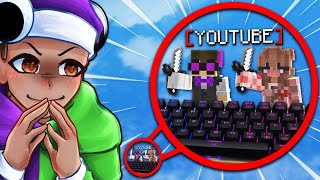 Dueling Youtubers with the SMALLEST Keyboard in Bedwars