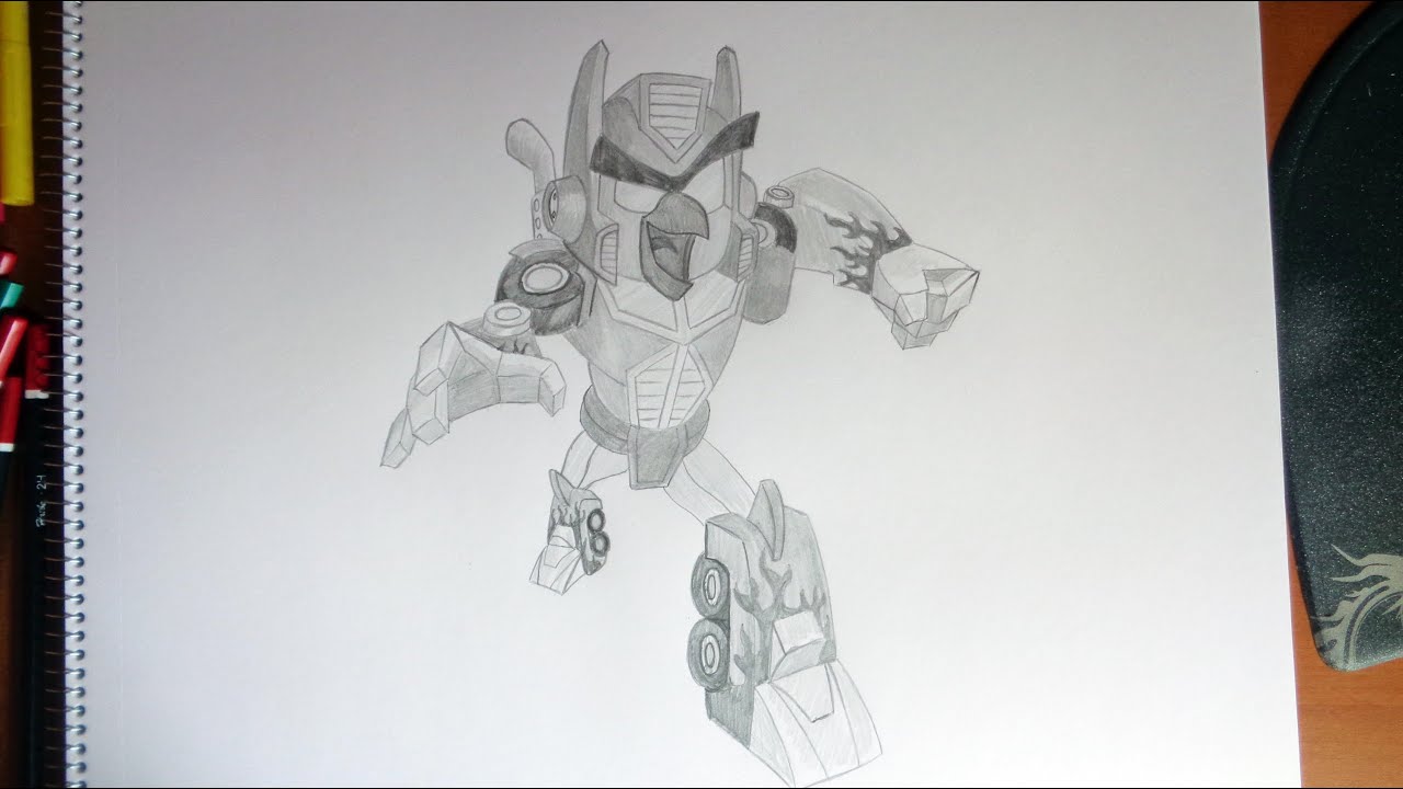 How To Draw Angry Birds Transformers Optimus Prime Youtube
