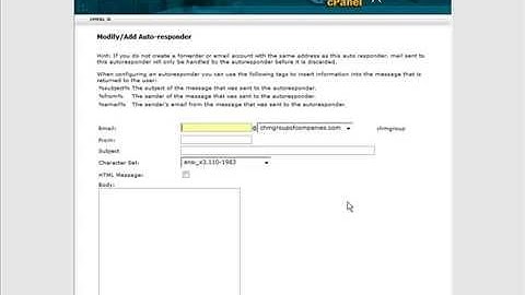 How to setup an auto responder email in cPanel