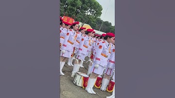 Khối nữ quân nhạc tại buổi tổng hợp luyện ngày 11/4/2025