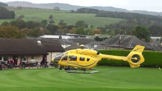Air Ambulance Drops In  At Kirkcudbright Golf Course 2016.