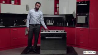 Ariston 5 Burners Gas Cooker, 90cm, Stainless Steel - CN5SG1(X)EX