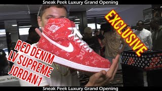 Jordan 1 Retro High x Supreme x Louis Vuitton x Red Ribbon Recon