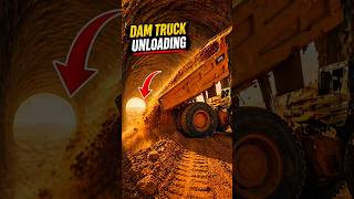 Massive Dump Truck Unloading in Tunnel 😱 Real Heavy Machine Power #truck #trending #shorts
