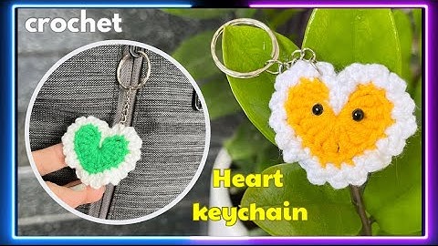 Crochet heart keychain - Móc trái tim mini làm móc khoá, trang trí |MaChi Omely|