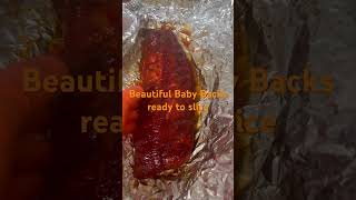 Amazing Baby Back ribs ready to slice #food #bbqmeat #smokegrill #bbq #cooking