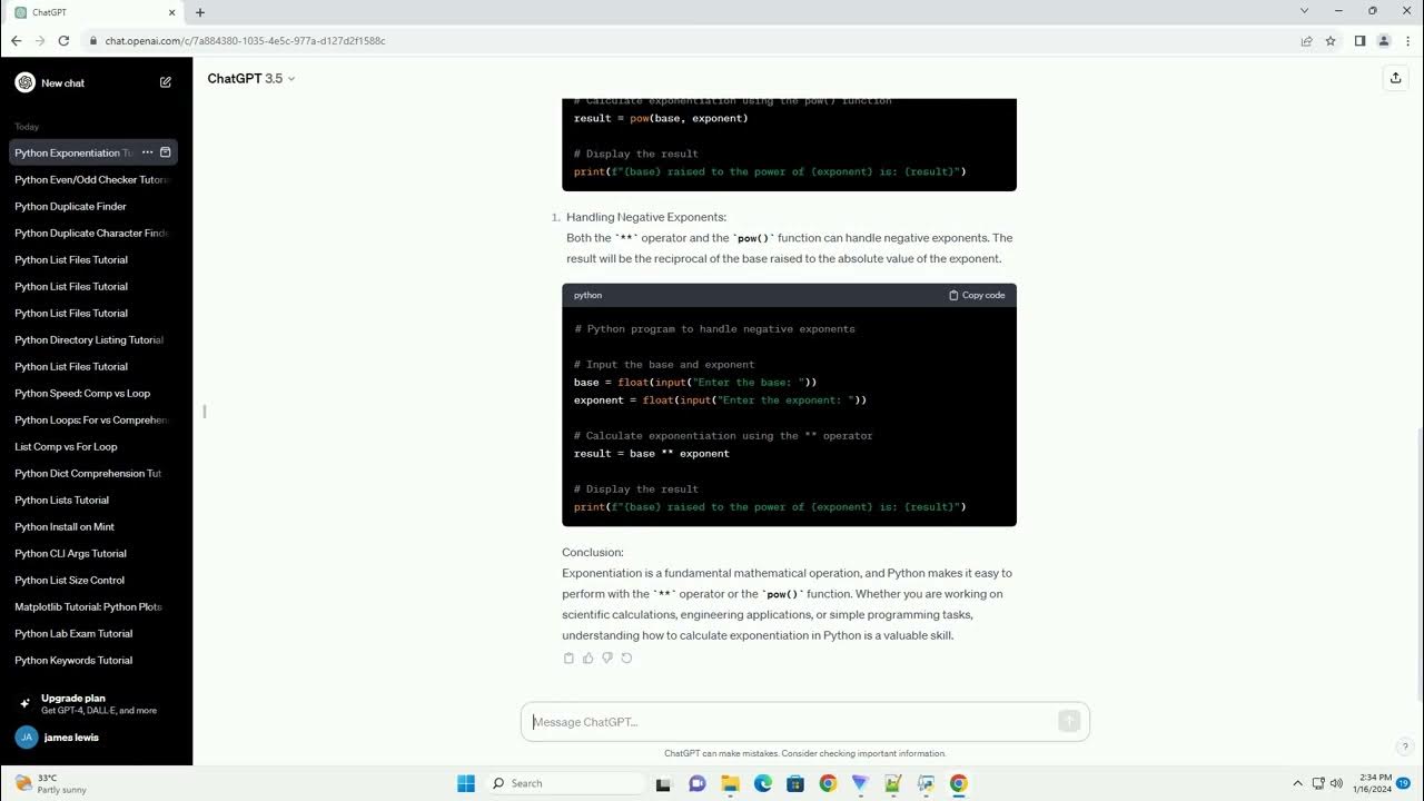python program to find exponentiation of a number - YouTube