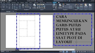 Tutorial Autocad Cara memunculkan Garis Putus Putus atau Line Type pada Saat Plot To PDf