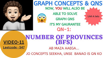 Number of Provinces - (Google, Microsoft,Amazon) | BFS | Graph Concepts & Qns - 11 |Explanation-Code